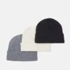 Pier One 3 PACK UNISEX - Mütze - Black/grey/white -Pier One Verkäufe 86d9747140114f30891a691057132b36