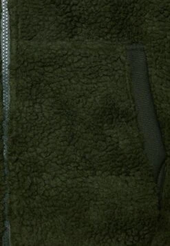 Pier One BORG ZIP-UP JACKET - Fleecejacke - Dark Green -Pier One Verkäufe b36b213309db429a9a051cbae9dee2b1