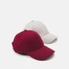 Pier One UNISEX 2 PACK - Cap - Light Grey/berry -Pier One Verkäufe dc135ddce2ca4d6ea4c07bf8c622a918